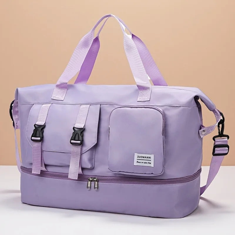 Large Capacity Multi-Functional Travel Duffel Bag & Gym Tote with Multiple Compartments, Durable Nylon Sports Bag