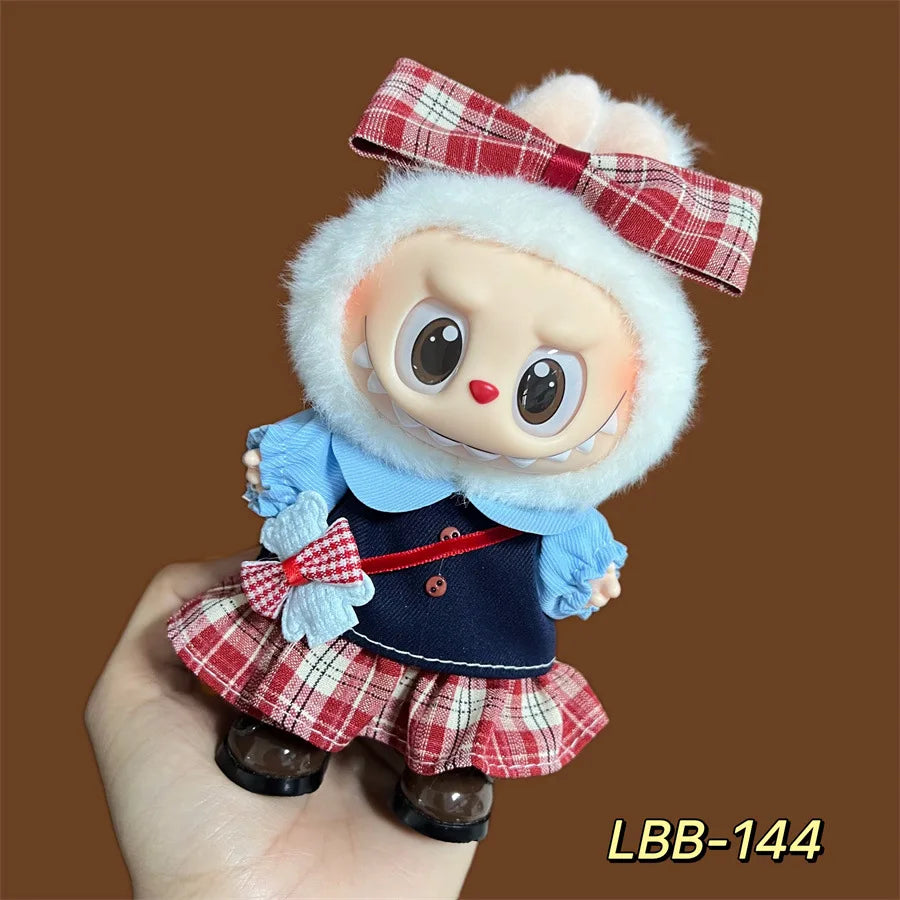 2025 New Labubu 17cm Doll Clothes Outfit Accessories for Korea Kpop Exo Labubu V1 V2 Idol Cool Handsome Clothing Gift