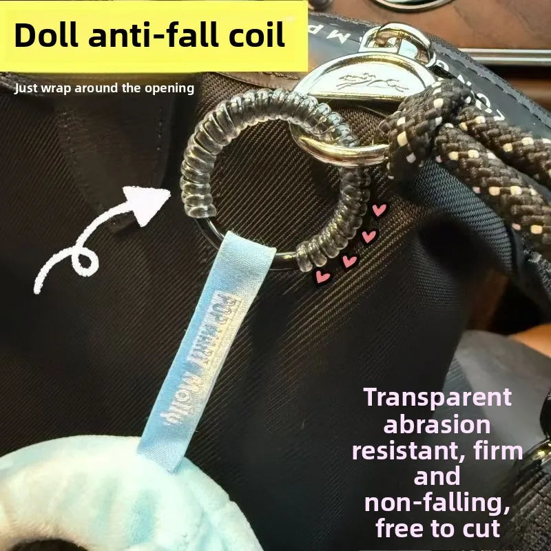 Labubu Anti Drop Buckle Silicone Rope Keychain Protection Ring Colorful Winding Fixed Anti Drop