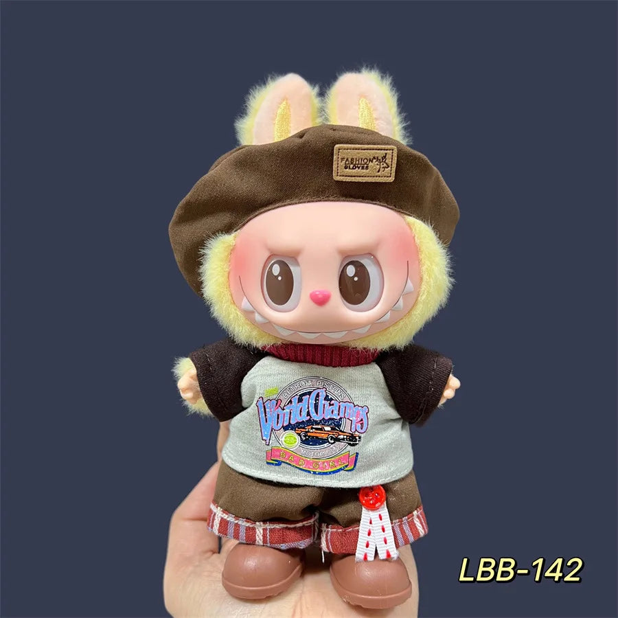2025 New Labubu 17cm Doll Clothes Outfit Accessories for Korea Kpop Exo Labubu V1 V2 Idol Cool Handsome Clothing Gift